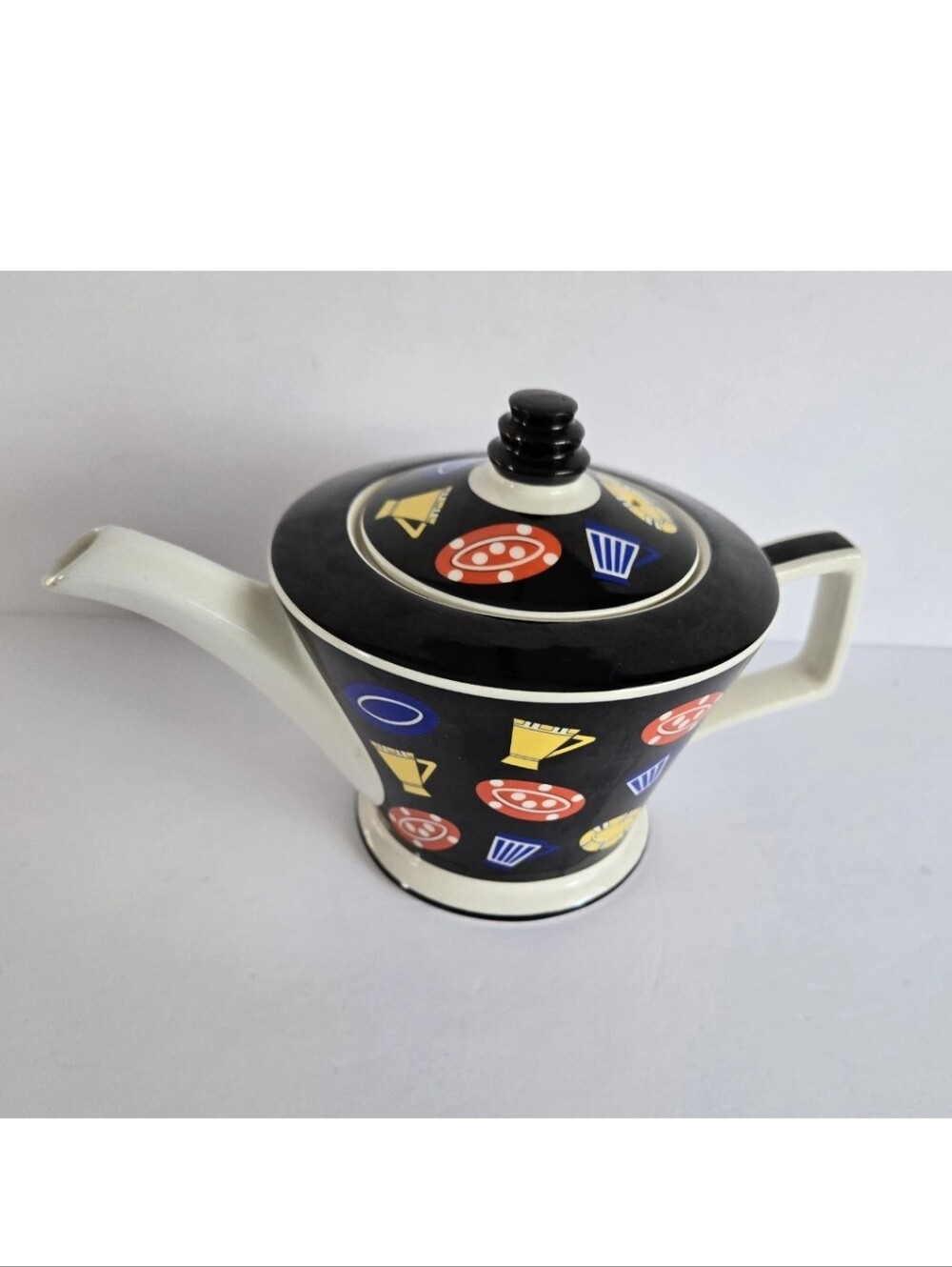 Sadler Dominoes Art Deco Teapot Vintage